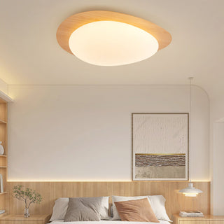 Solara Plafonnier Galet en Noyer Acrylique LED