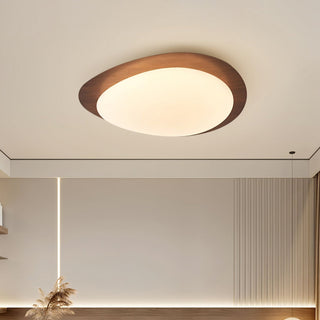 Solara Plafonnier Galet en Noyer Acrylique LED