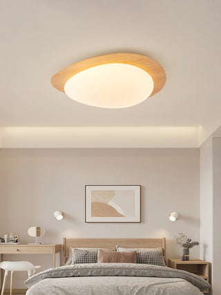Solara Plafonnier Galet en Noyer Acrylique LED