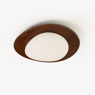 Lustra Plafonnier en Bois Noyer Et Galets