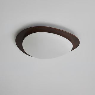 Lustra Plafonnier en Bois Noyer Et Galets