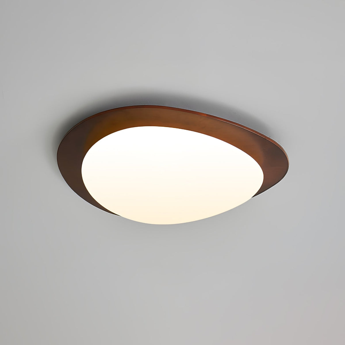Perona Plafonnier en Bois Noyer Et Galets