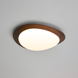 Lustra Plafonnier en Bois Noyer Et Galets