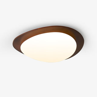 Lustra Plafonnier en Bois Noyer Et Galets
