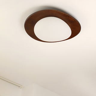Lustra Plafonnier en Bois Noyer Et Galets