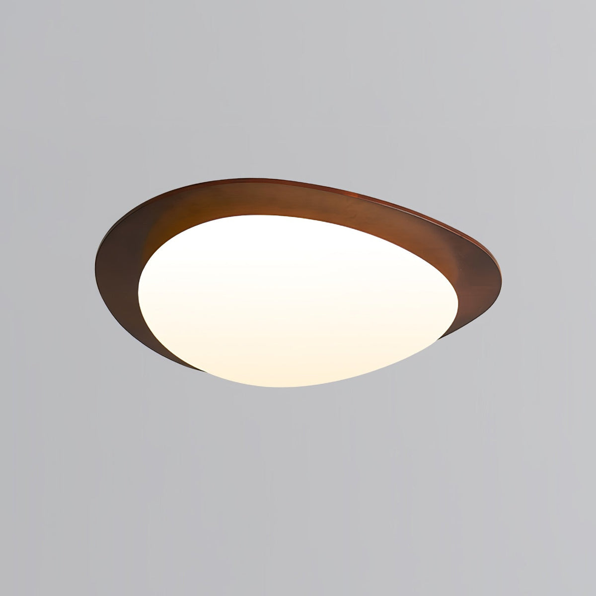 Perona Plafonnier en Bois Noyer Et Galets