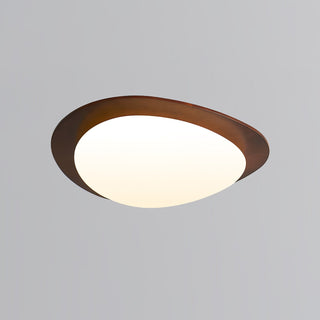 Lustra Plafonnier en Bois Noyer Et Galets