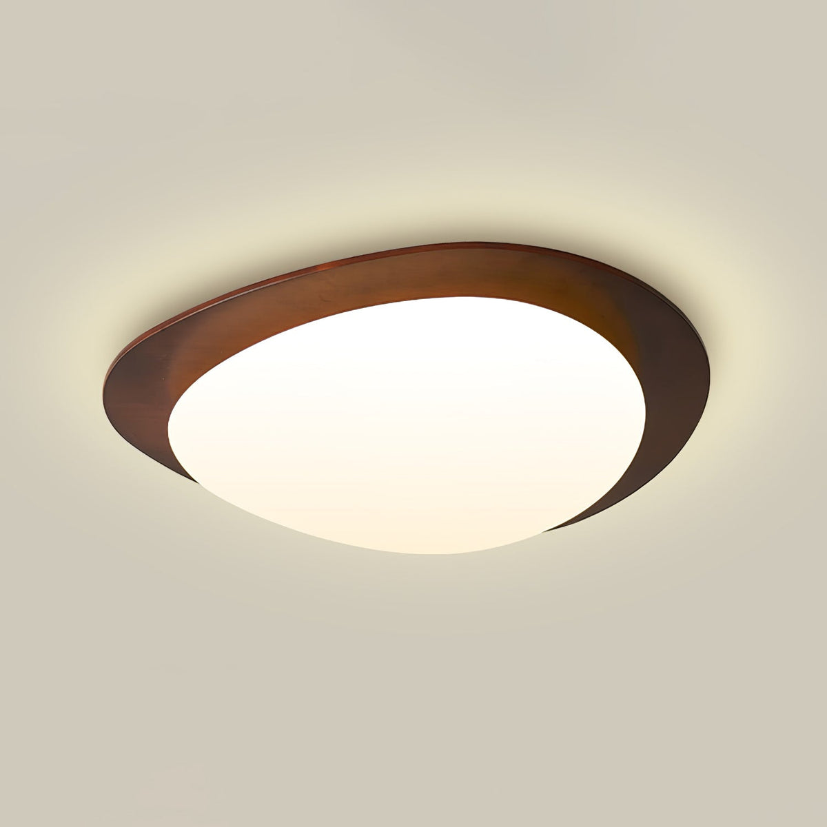 Perona Plafonnier en Bois Noyer Et Galets
