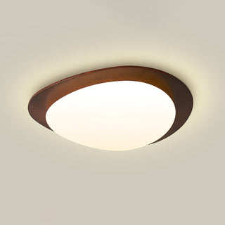 Lustra Plafonnier en Bois Noyer Et Galets