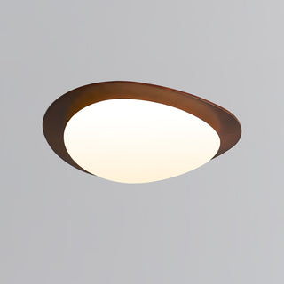 Lustra Plafonnier en Bois Noyer Et Galets