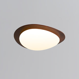 Lustra Plafonnier en Bois Noyer Et Galets