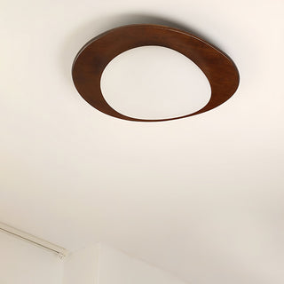 Lustra Plafonnier en Bois Noyer Et Galets