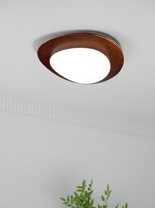 Lustra Plafonnier en Bois Noyer Et Galets
