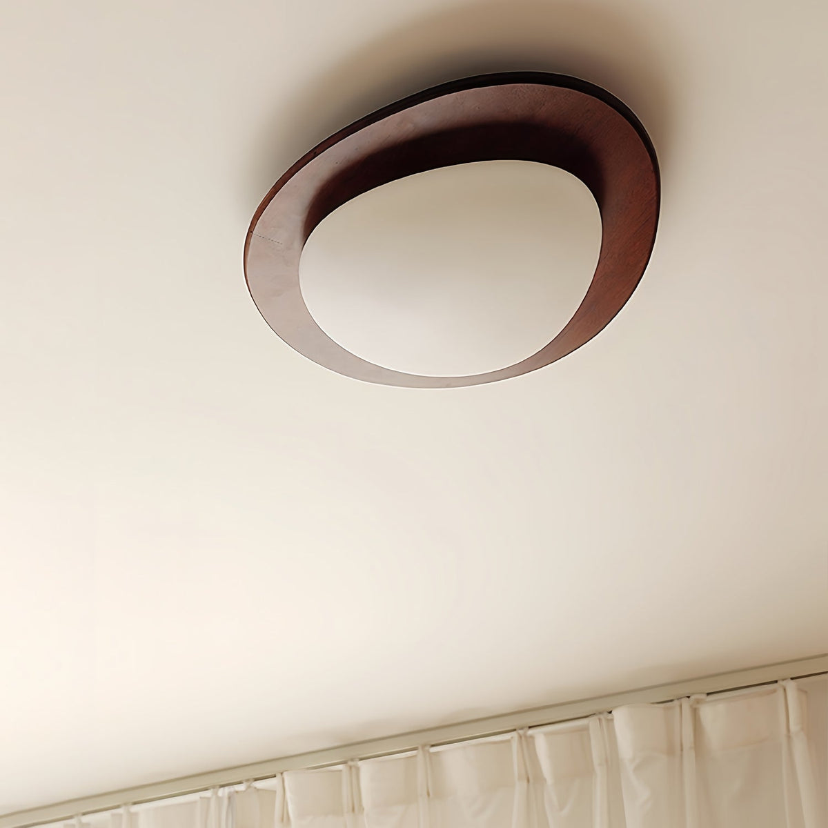 Perona Plafonnier en Bois Noyer Et Galets