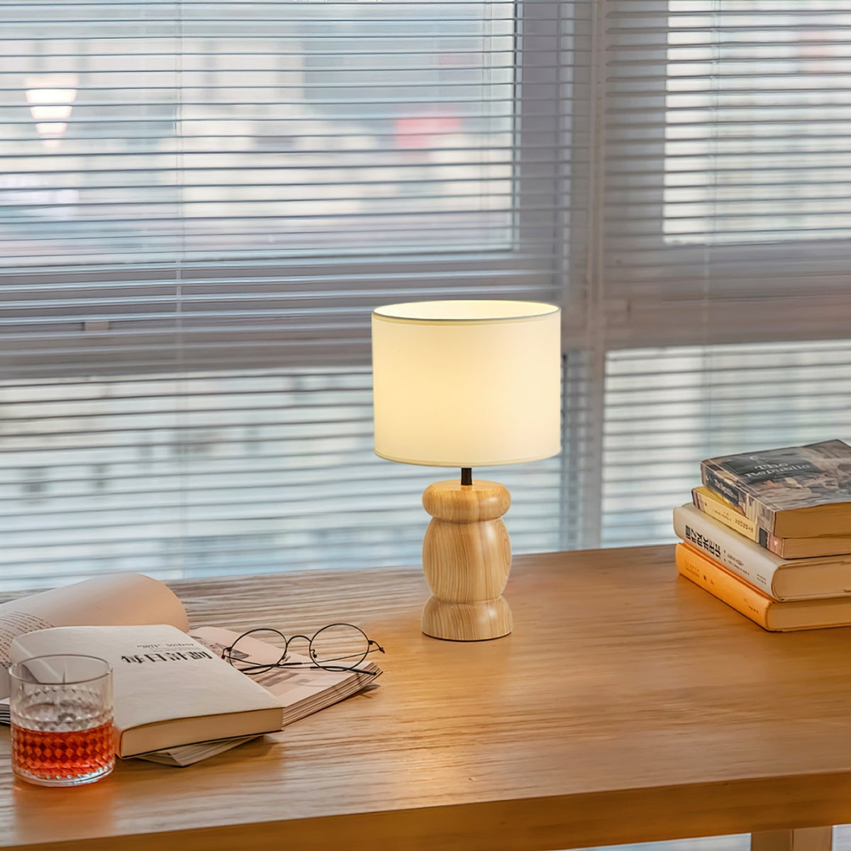 Beadon Lampe à poser en bois