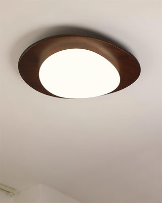 Lustra Plafonnier en Bois Noyer Et Galets