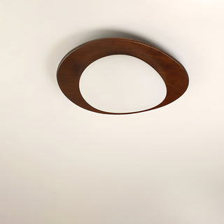 Lustra Plafonnier en Bois Noyer Et Galets