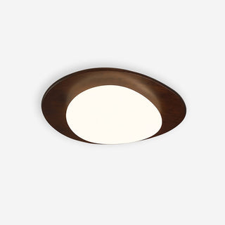 Lustra Plafonnier en Bois Noyer Et Galets