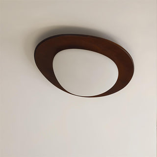 Lustra Plafonnier en Bois Noyer Et Galets