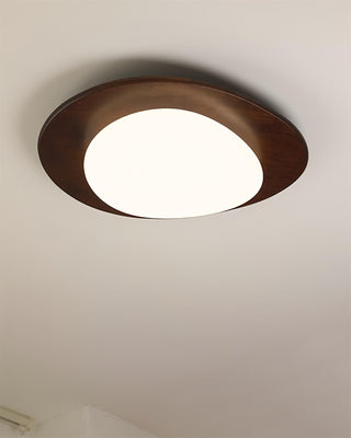 Lustra Plafonnier en Bois Noyer Et Galets