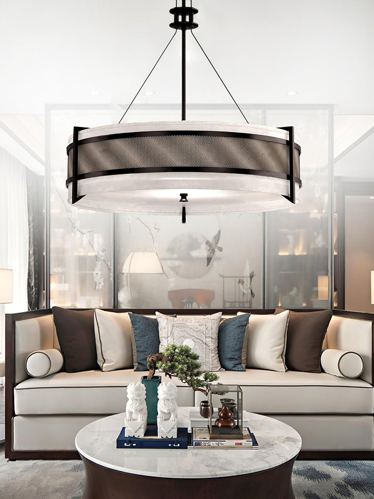 Dovoria Lustre Pedesina Maille Noire LED