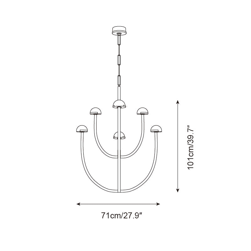 Pedra Chandelier Alabaster Minimalist Arc Geometry-Neutral Decor