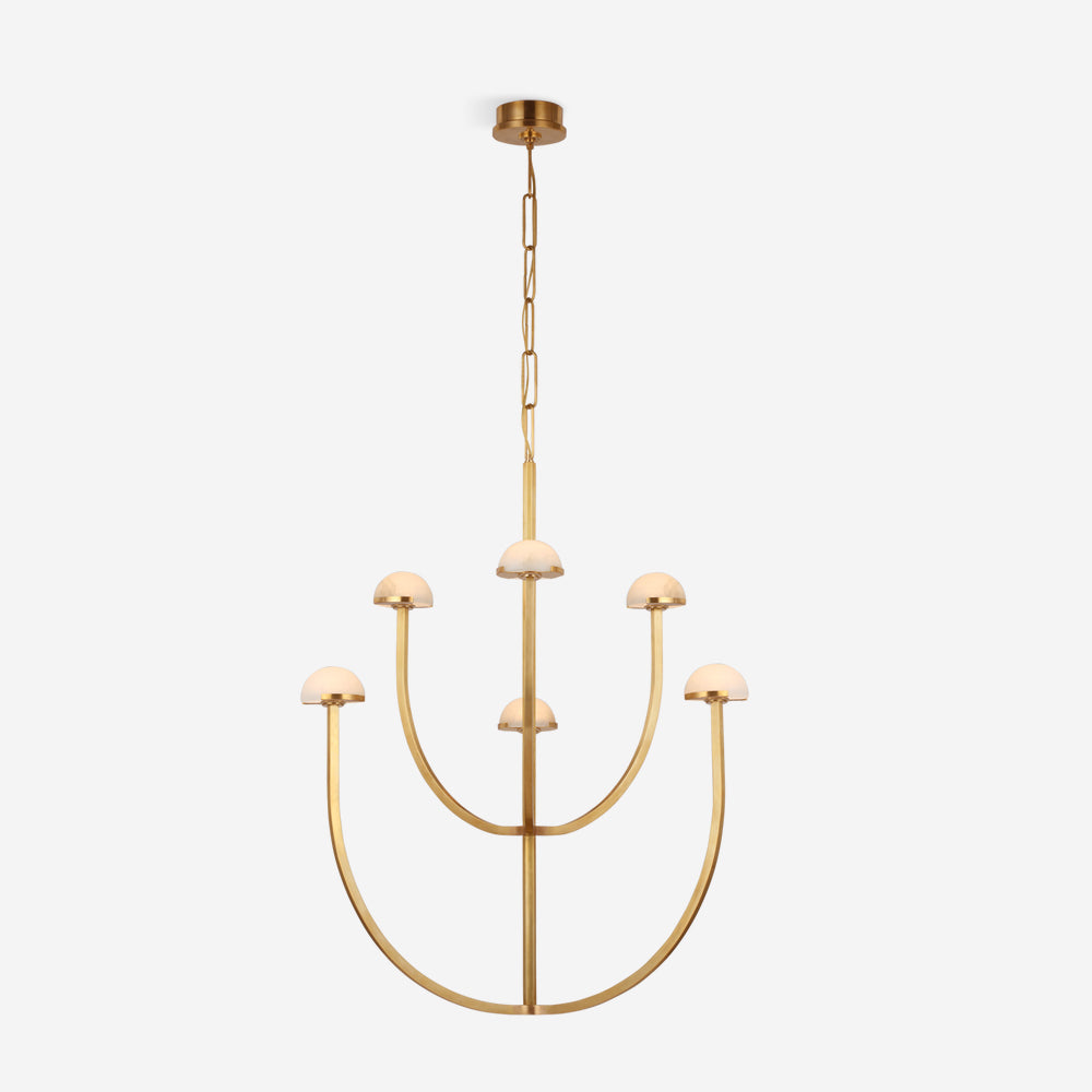 Pedra Chandelier Alabaster Minimalist Arc Geometry-Neutral Decor