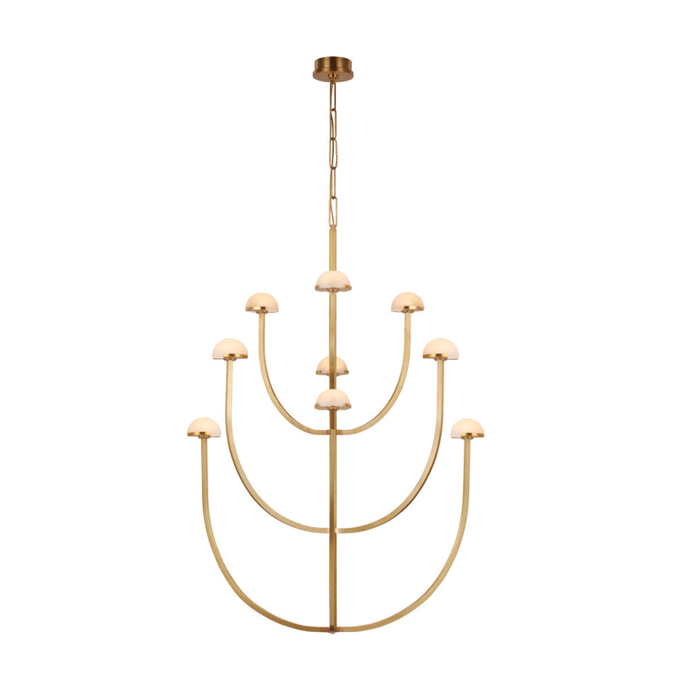 Pedra Chandelier Alabaster Minimalist Arc Geometry-Neutral Decor