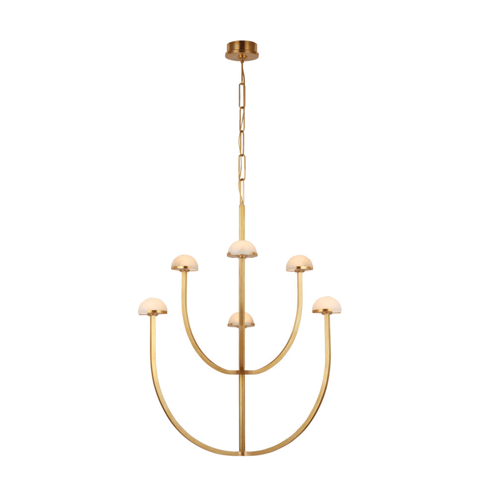 Pedra Chandelier Alabaster Minimalist Arc Geometry-Neutral Decor