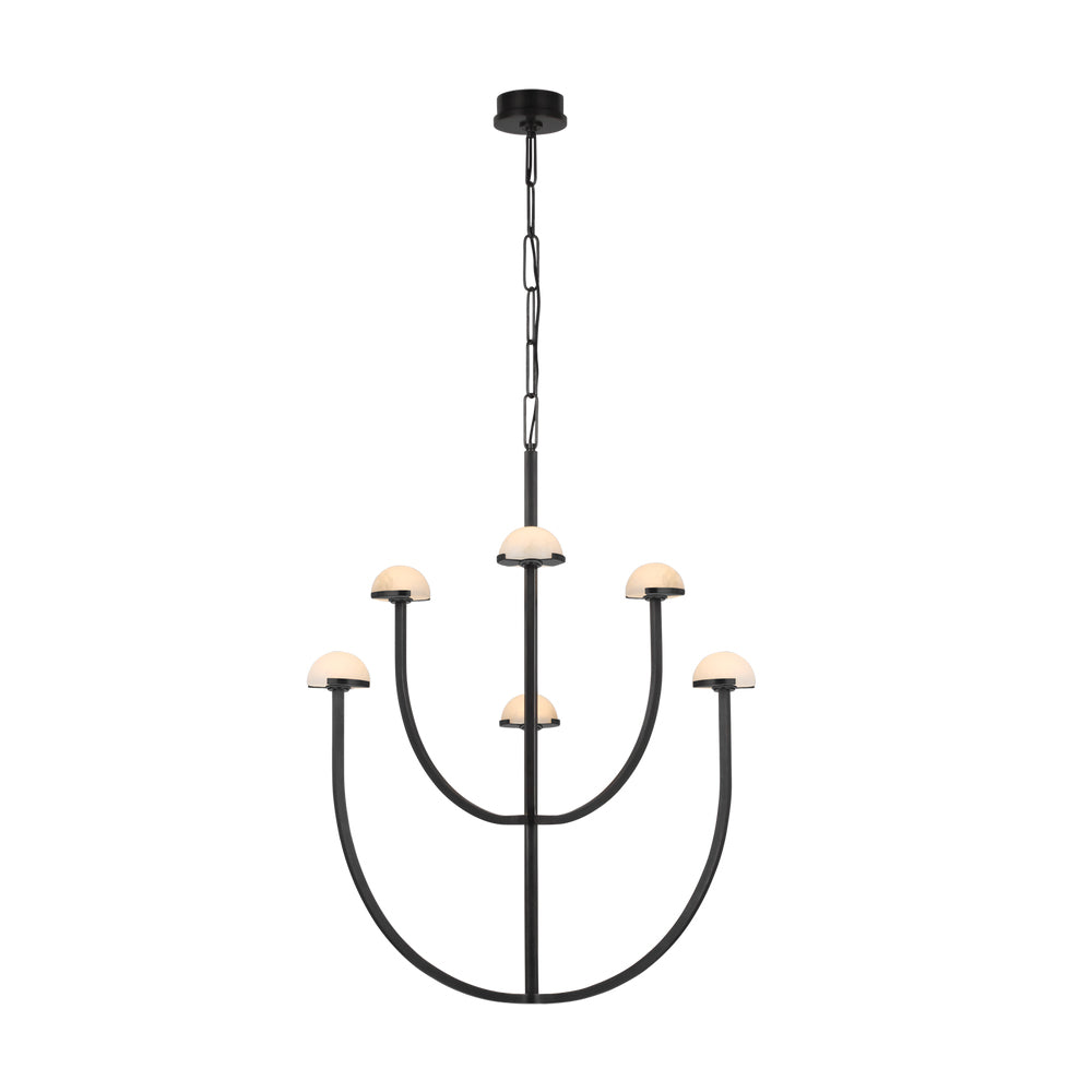 Pedra Chandelier Alabaster Minimalist Arc Geometry-Neutral Decor