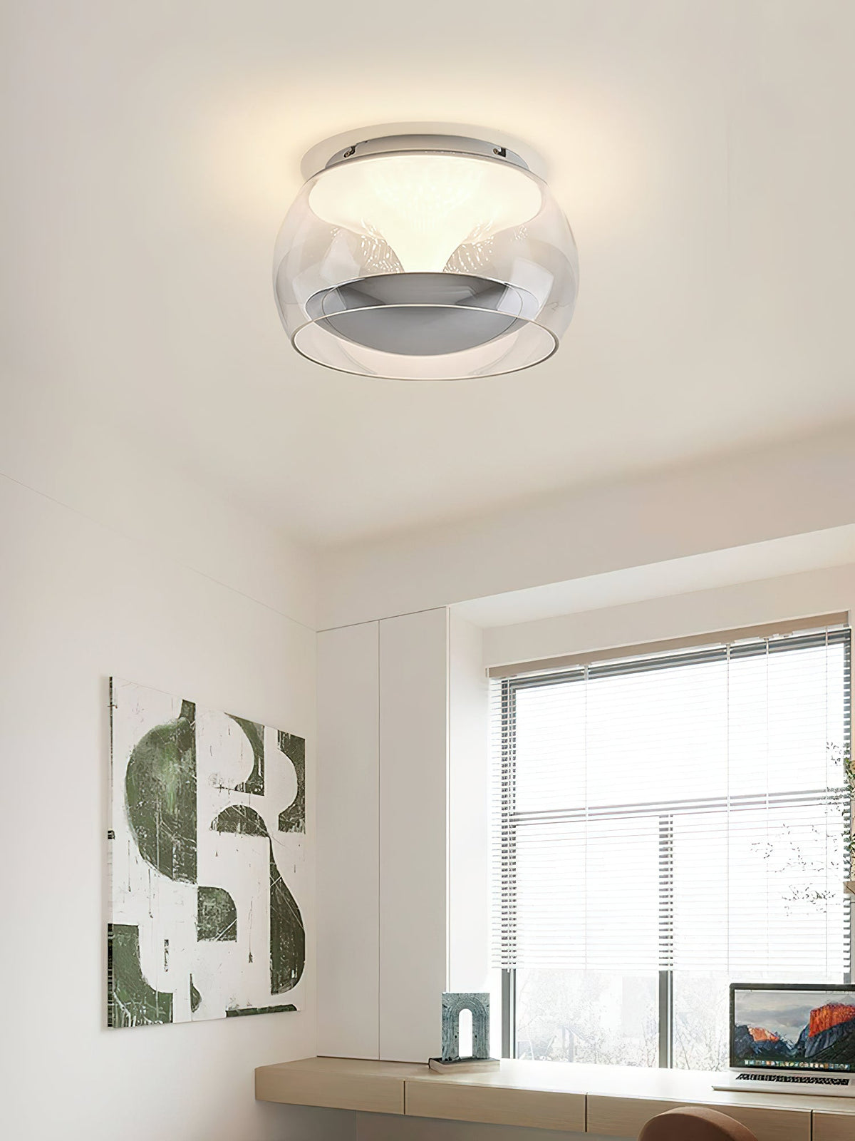 Darenielle Nordic Art Pendule Verre Plafonnier Lumière