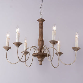 Syshaeth Vintage Industrial Hand-carved Wood Lustre