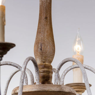 Syshaeth Vintage Industrial Hand-carved Wood Lustre