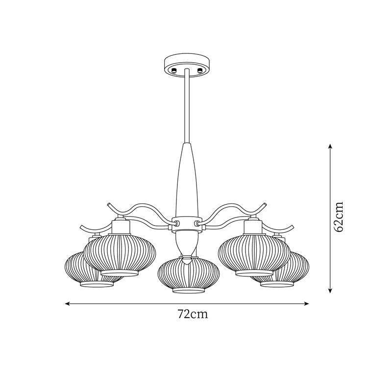 Cavien Brass and Walnut Chandelier-Neutral Decor