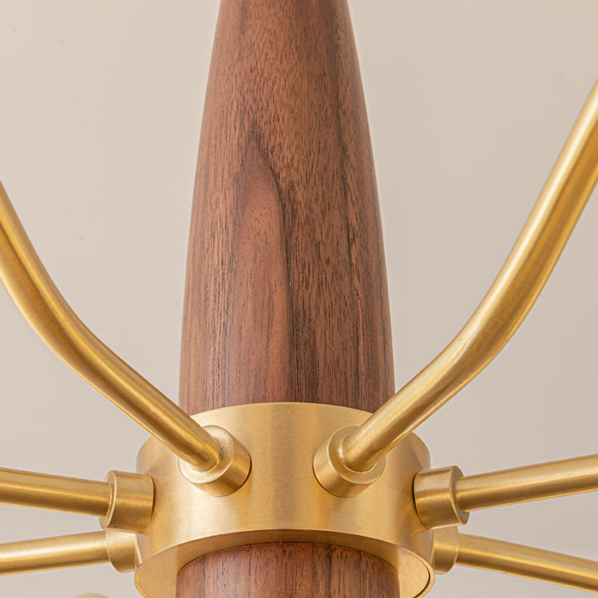 Cavien Brass and Walnut Chandelier-Neutral Decor