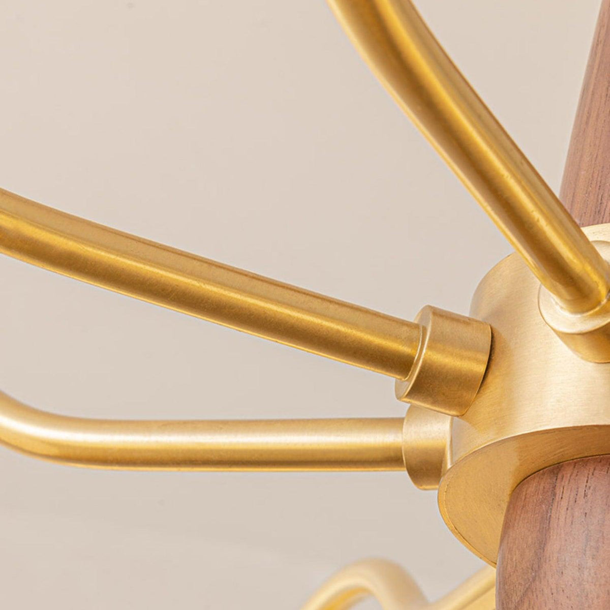 Cavien Brass and Walnut Chandelier-Neutral Decor