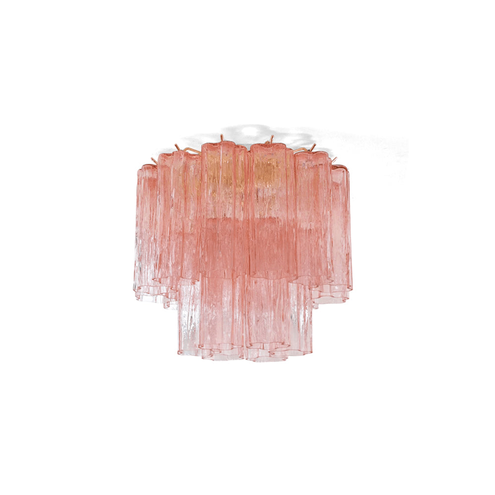 Peony glass ceiling mount in a luxurious walk-in closet.