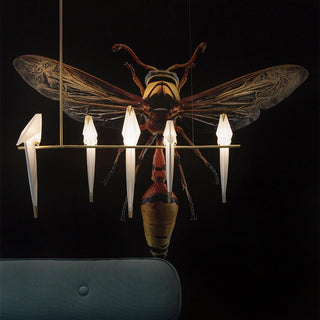 Lustra Lustre Grue en Papier Sculpturale LED