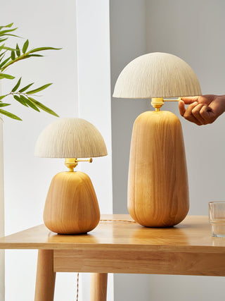 Elugan Lampe de Table en Bois Organique