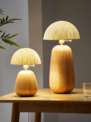 Elugan Lampe de Table en Bois Organique