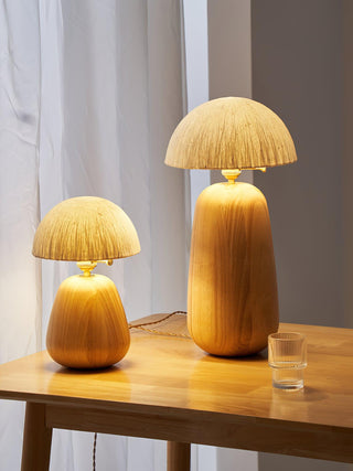 Elugan Lampe de Table en Bois Organique
