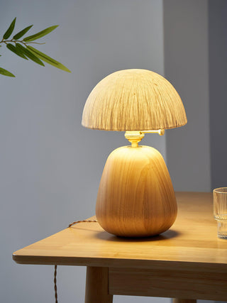 Elugan Lampe de Table en Bois Organique
