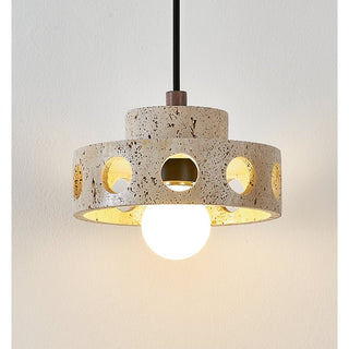 Bria Suspension en Travertin Naturel Jaune Creux
