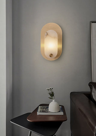 Perforated Oval Alabaster Wall Sconce-Neutral Decor