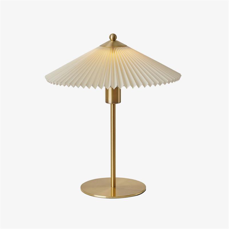 Camirir Lampe de Table à Abat-Jour Plissé