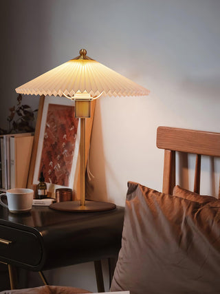 Camirir Lampe de Table à Abat-Jour Plissé