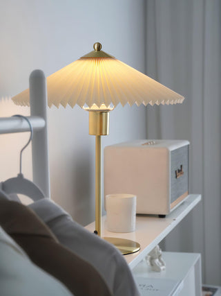 Camirir Lampe de Table à Abat-Jour Plissé