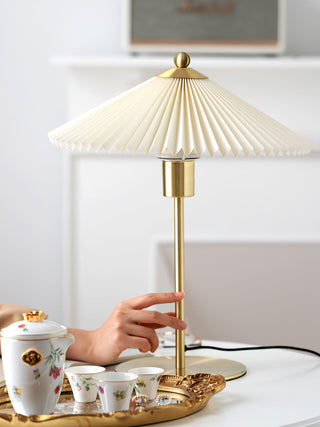 Camirir Lampe de Table à Abat-Jour Plissé