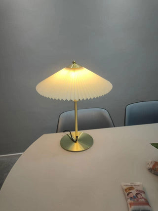 Camirir Lampe de Table à Abat-Jour Plissé