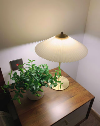 Camirir Lampe de Table à Abat-Jour Plissé